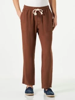 MC2 Saint Barth Man Brown Linen Pants