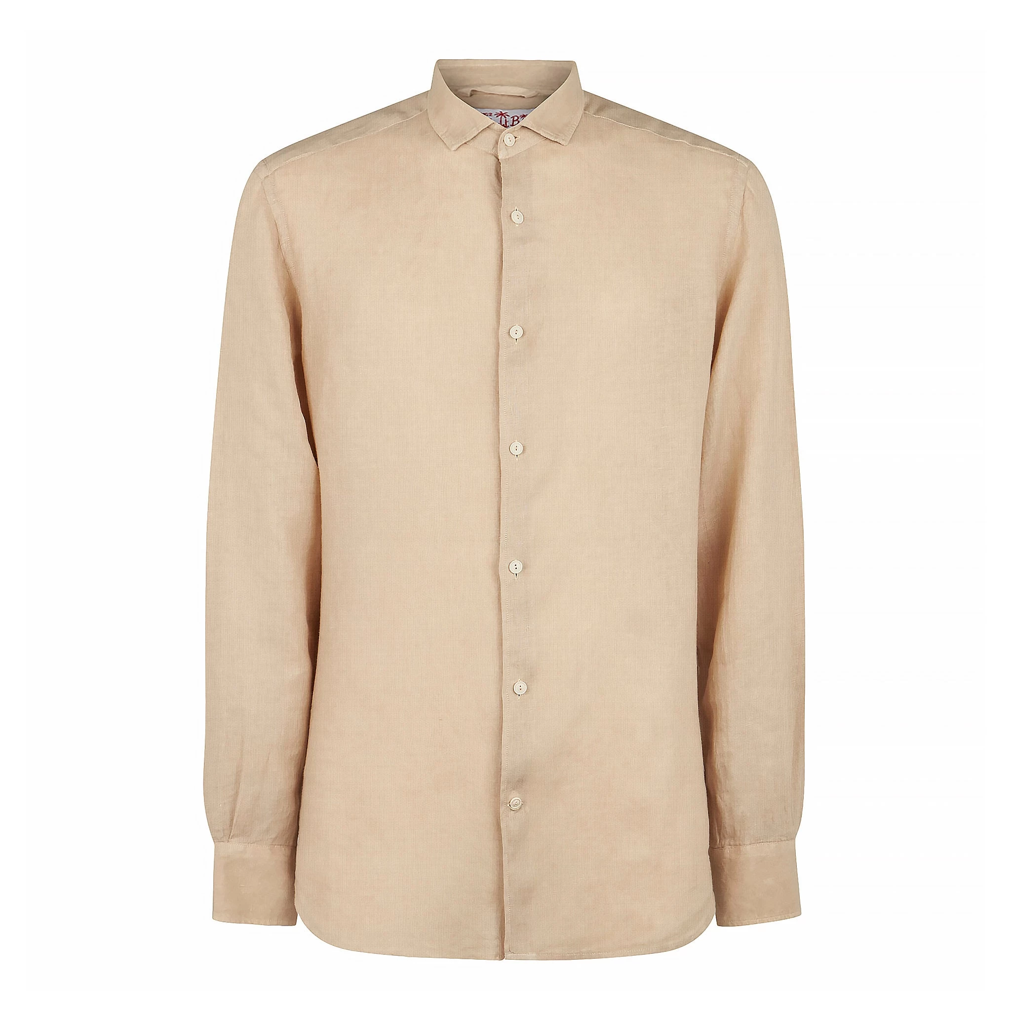 MC2 Saint Barth Man Beige Linen Pamplona Shirt - Image 4