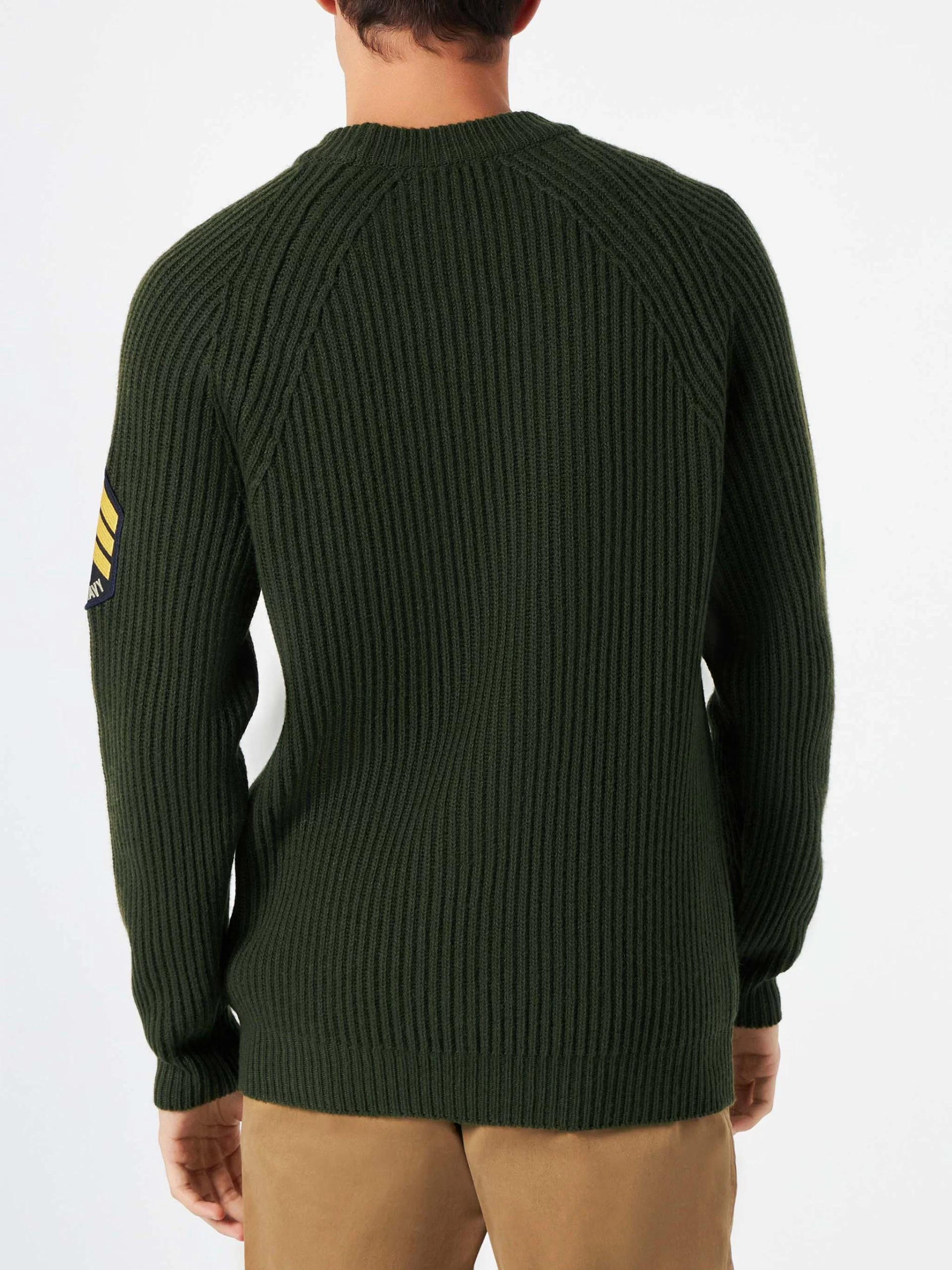 Man Ribbed Green Sweater - Image 2