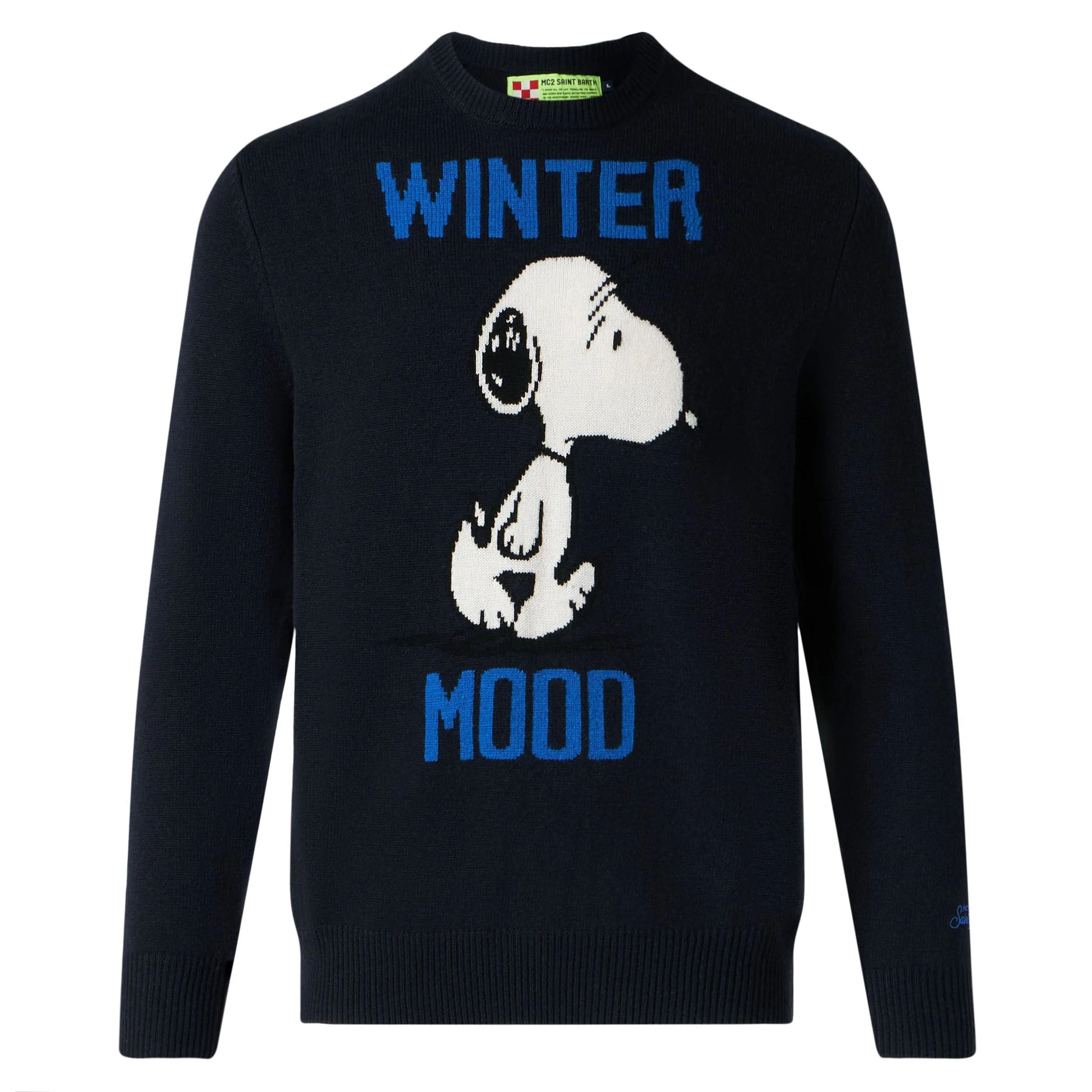 Man Blue Sweater Winter Mood Snoopy Print| SNOOPY - PEANUTS™ SPECIAL EDITION - Image 4