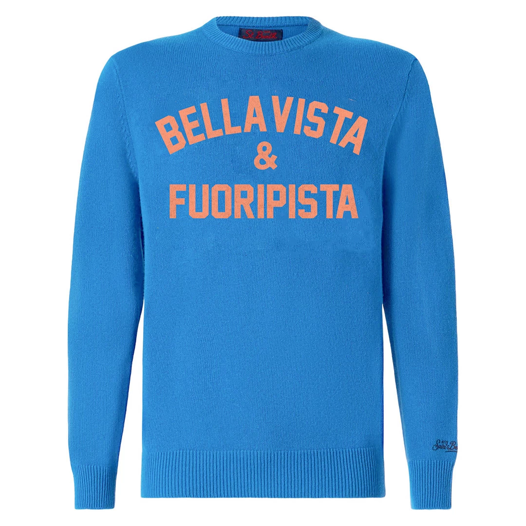 MC2 Saint Barth Man Sweater With Bellavista & Fuori Pista Jacquard Print - Image 3