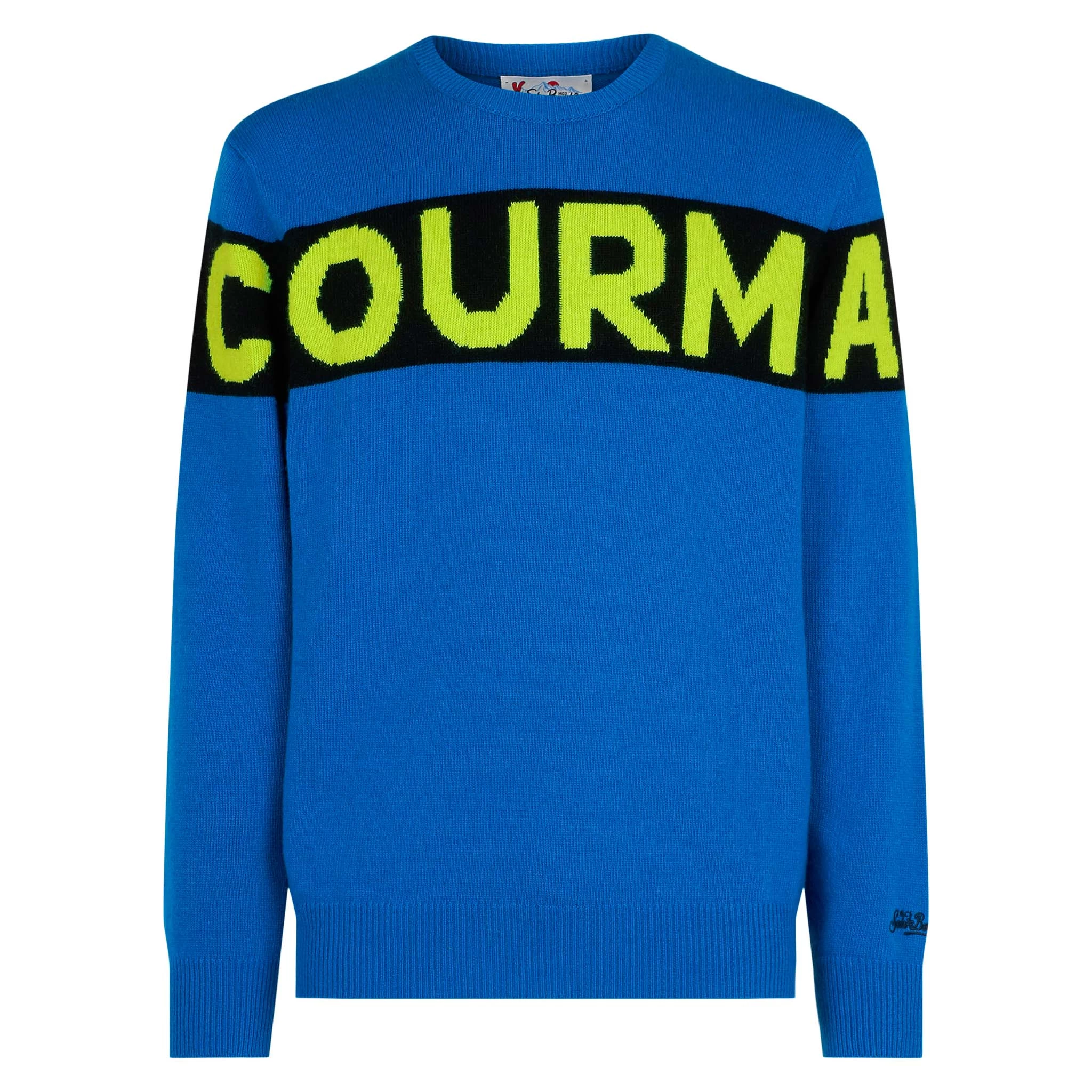 MC2 Saint Barth Man Blue Sweater With Courma Lettering - Image 4