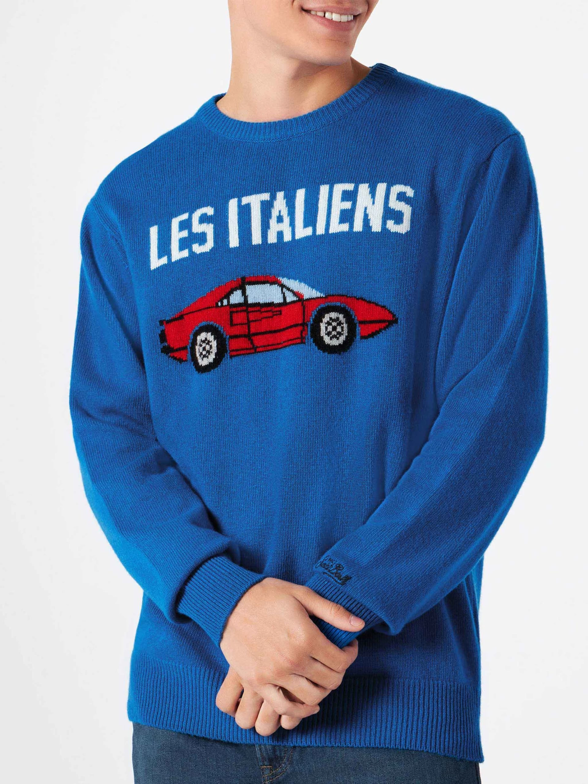 Man Sweater With Les Italiens Print
