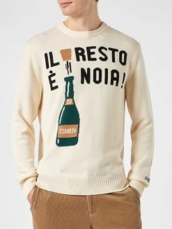 MC2 Saint Barth Man Sweater With Il Resto è Noia! Embroidery
