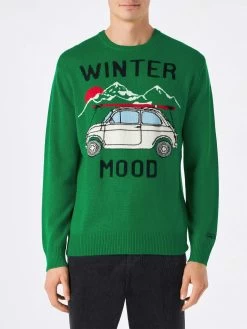 MC2 Saint Barth Man Sweater With Car Print