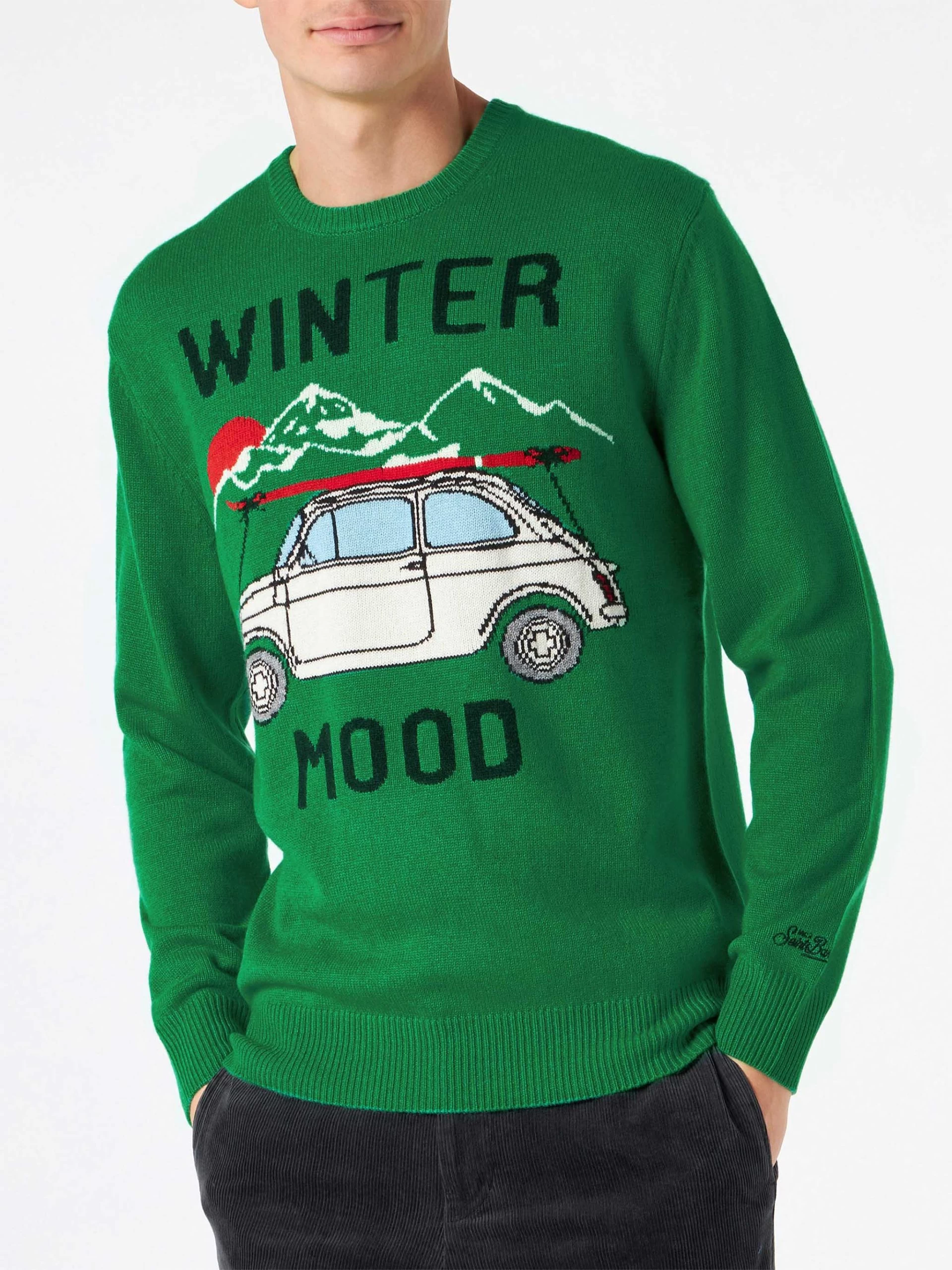 MC2 Saint Barth Man Sweater With Car Print - Image 2