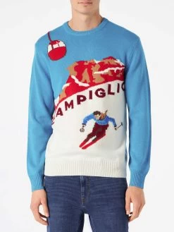 MC2 Saint Barth Man Sweater With Campiglio Postcard