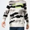 Man Sweater With Camouflage Off-piste Team Print