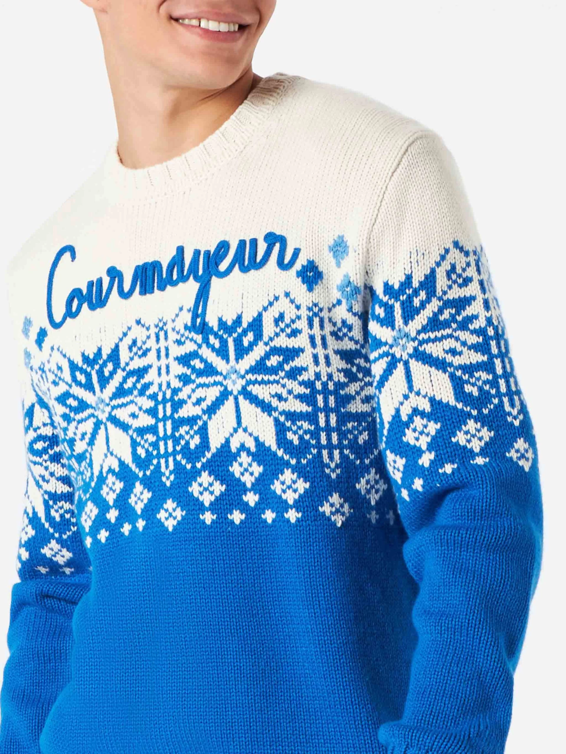 MC2 Saint Barth Man Crewneck Sweater With Courmayeur Embroidery - Image 2