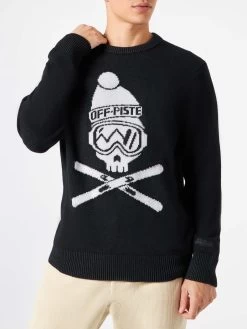 Man Black Sweater Off Piste Skull