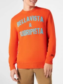 Man Orange Sweater Bellavista & Fuoripista Print