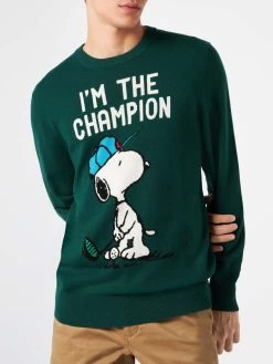 Man Lightweight Sweater With Snoopy Jacquard Print | SNOOPY PEANUTS™ SPECIAL EDITION