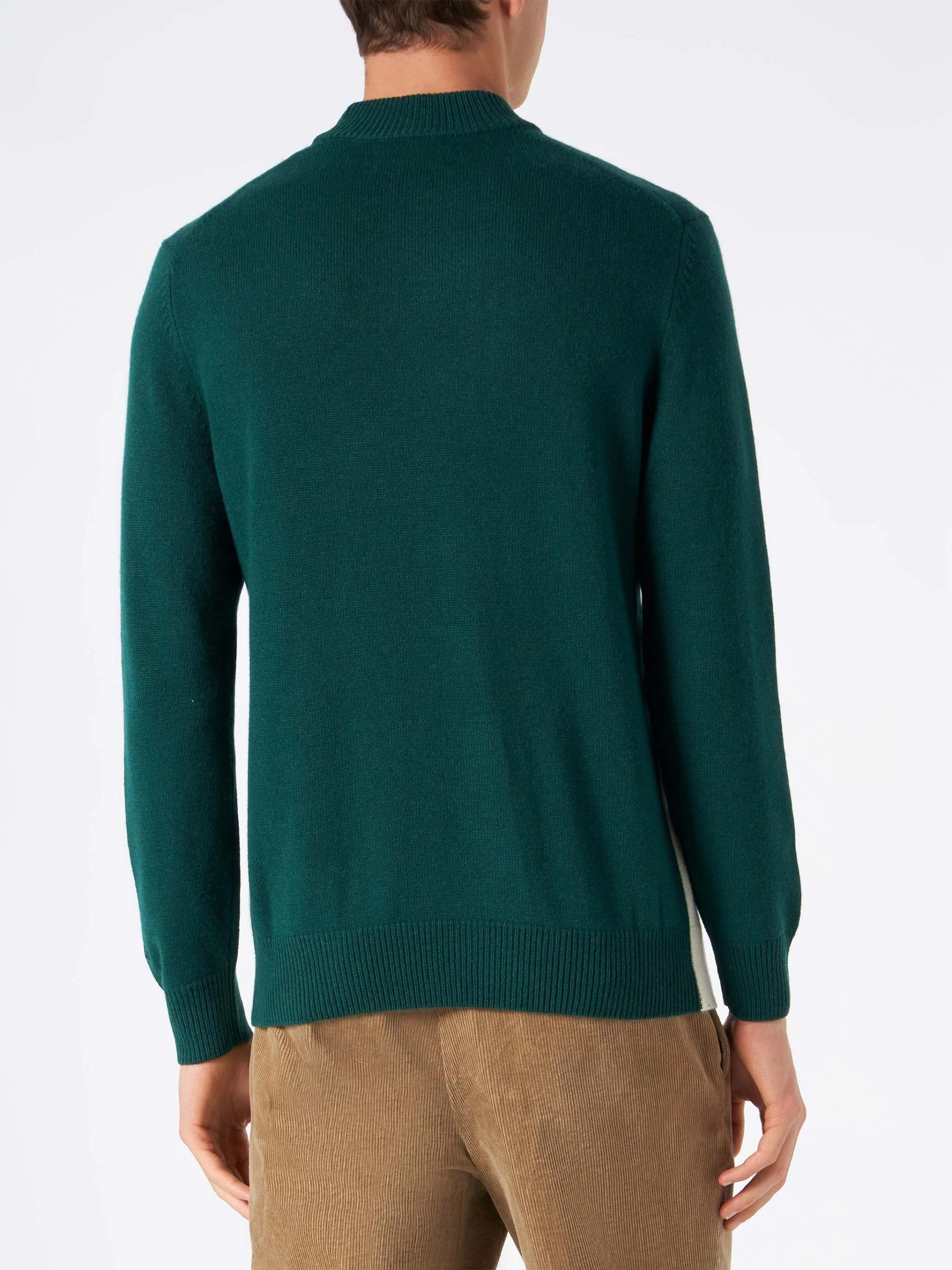 MC2 Saint Barth Man Green Sweater With Knitted Postcard - Image 3