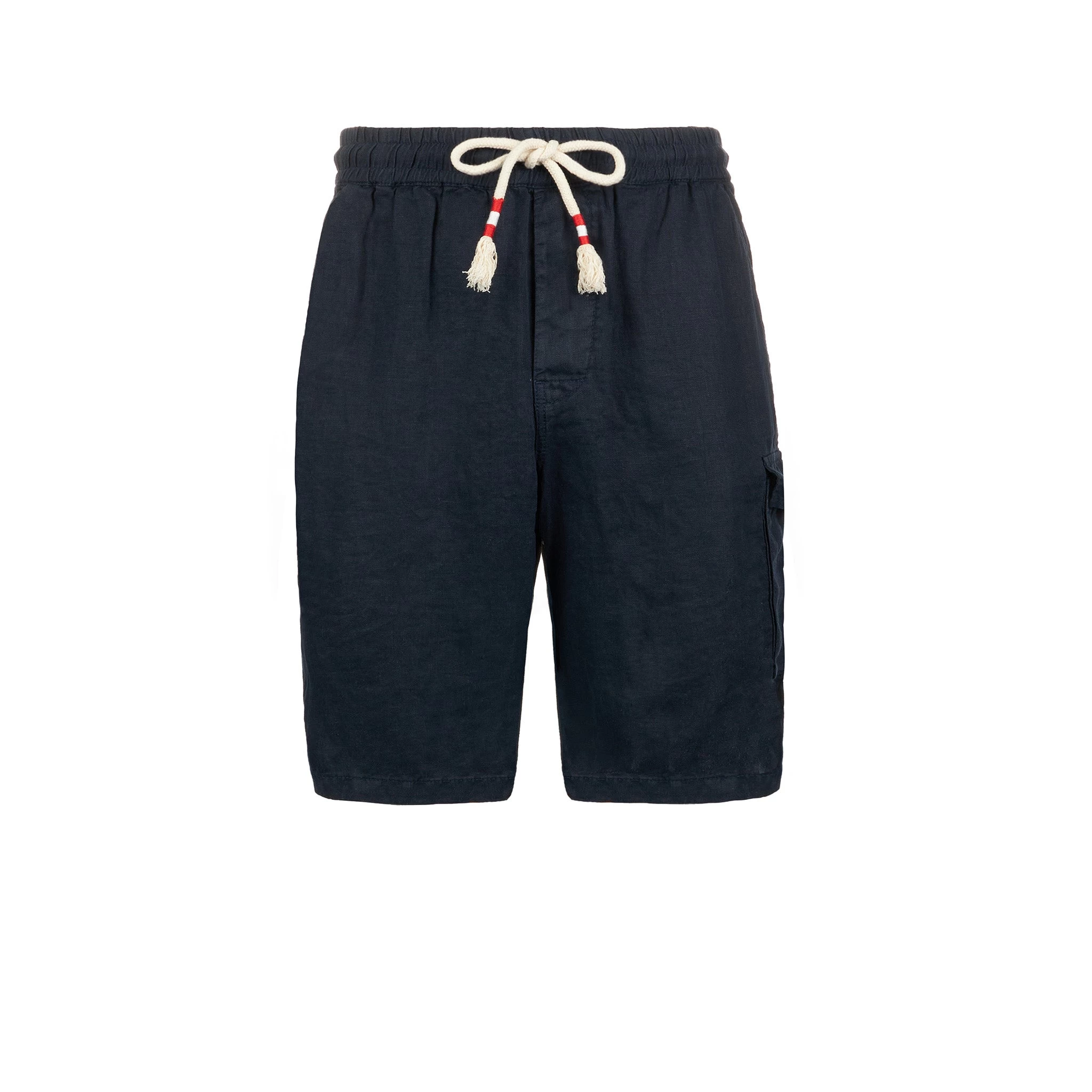 MC2 Saint Barth Man Blue Linen Bermuda Shorts - Image 4