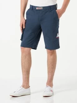 MC2 Saint Barth Blue Navy Cargo Cotton Bermuda