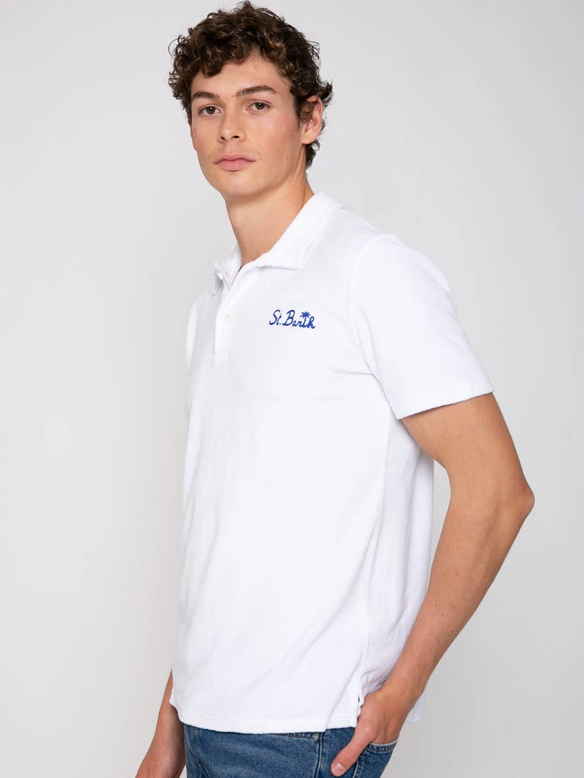 MC2 Saint Barth Man Terry White Polo - Image 3