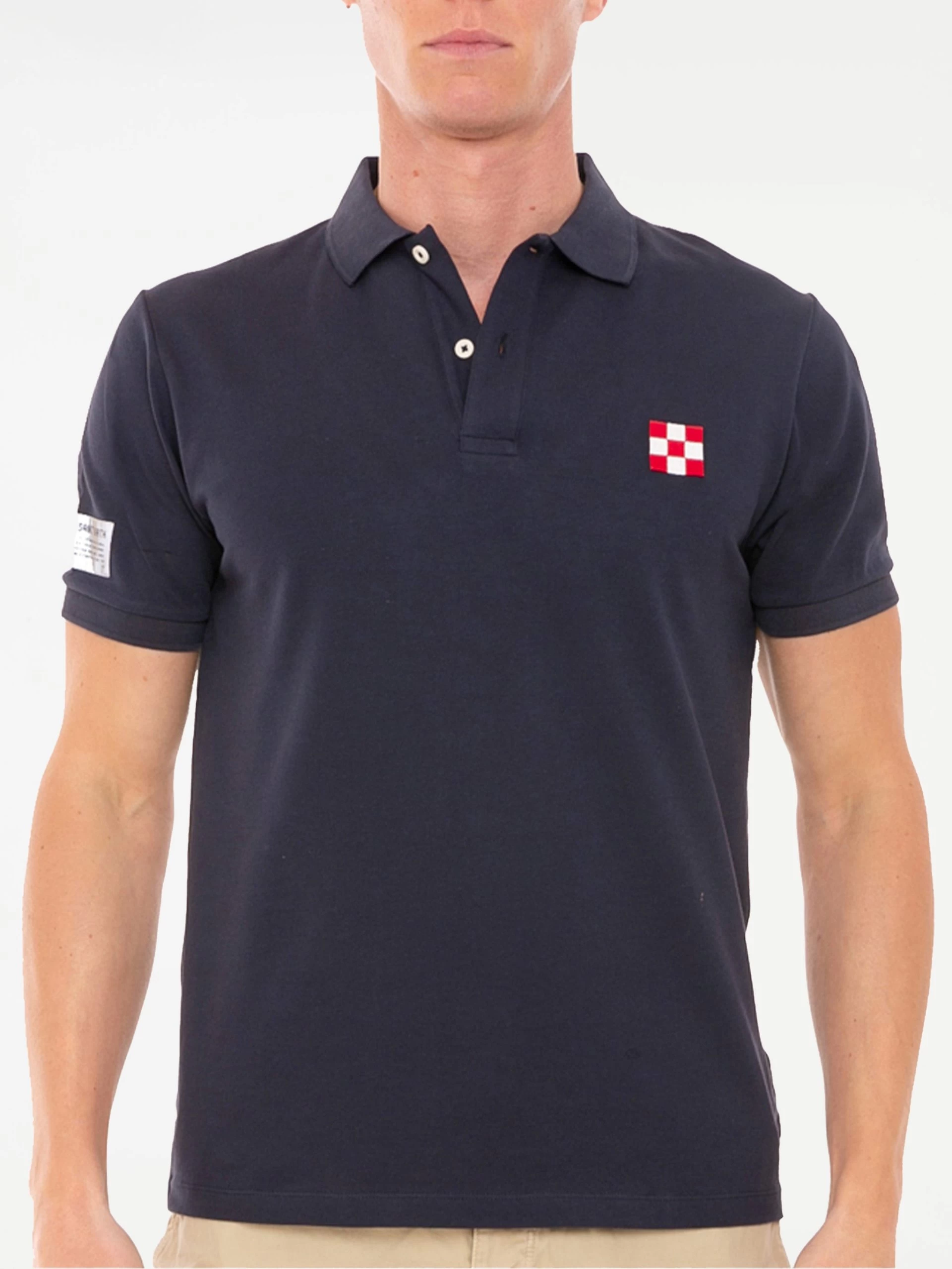 Blue Piquet Polo With St. Barth Check Logo