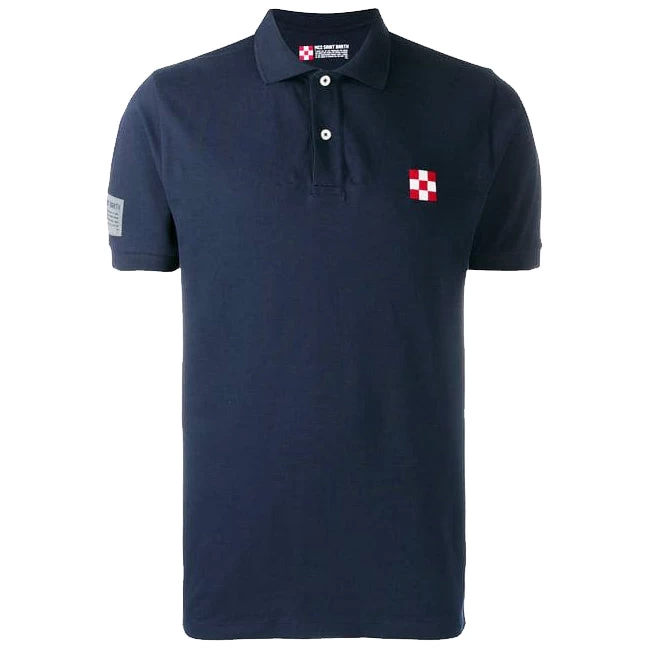 Blue Piquet Polo With St. Barth Check Logo - Image 4