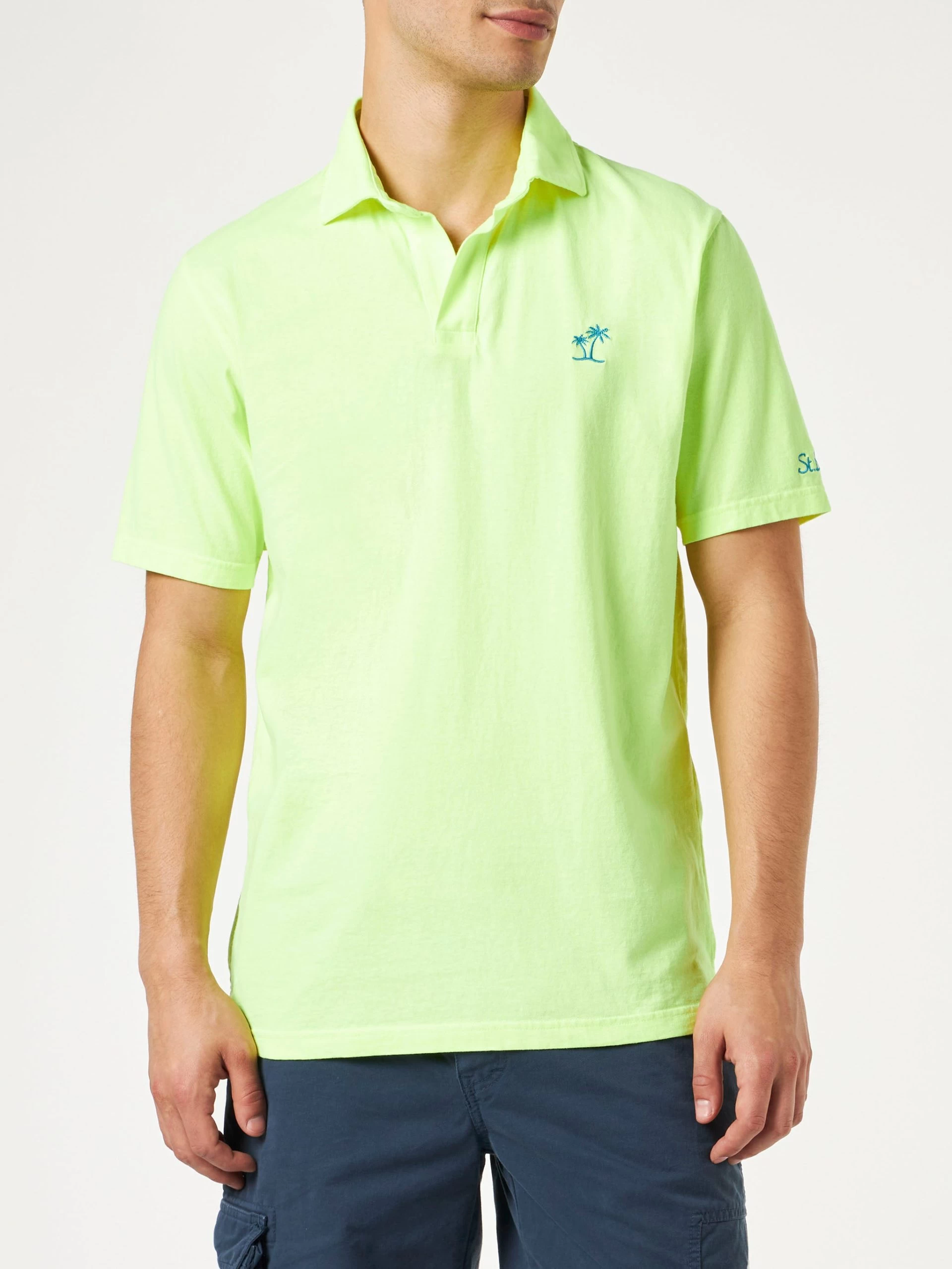 MC2 Saint Barth Fluo Yellow Cotton Jersey Man Polo