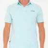 Turquoise Cotton Jersey Polo