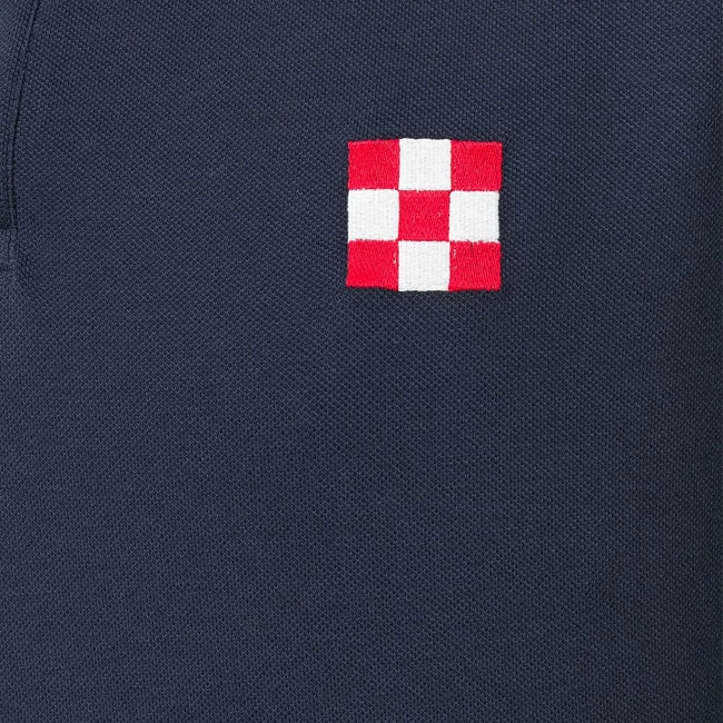 Blue Piquet Polo With St. Barth Check Logo - Image 7