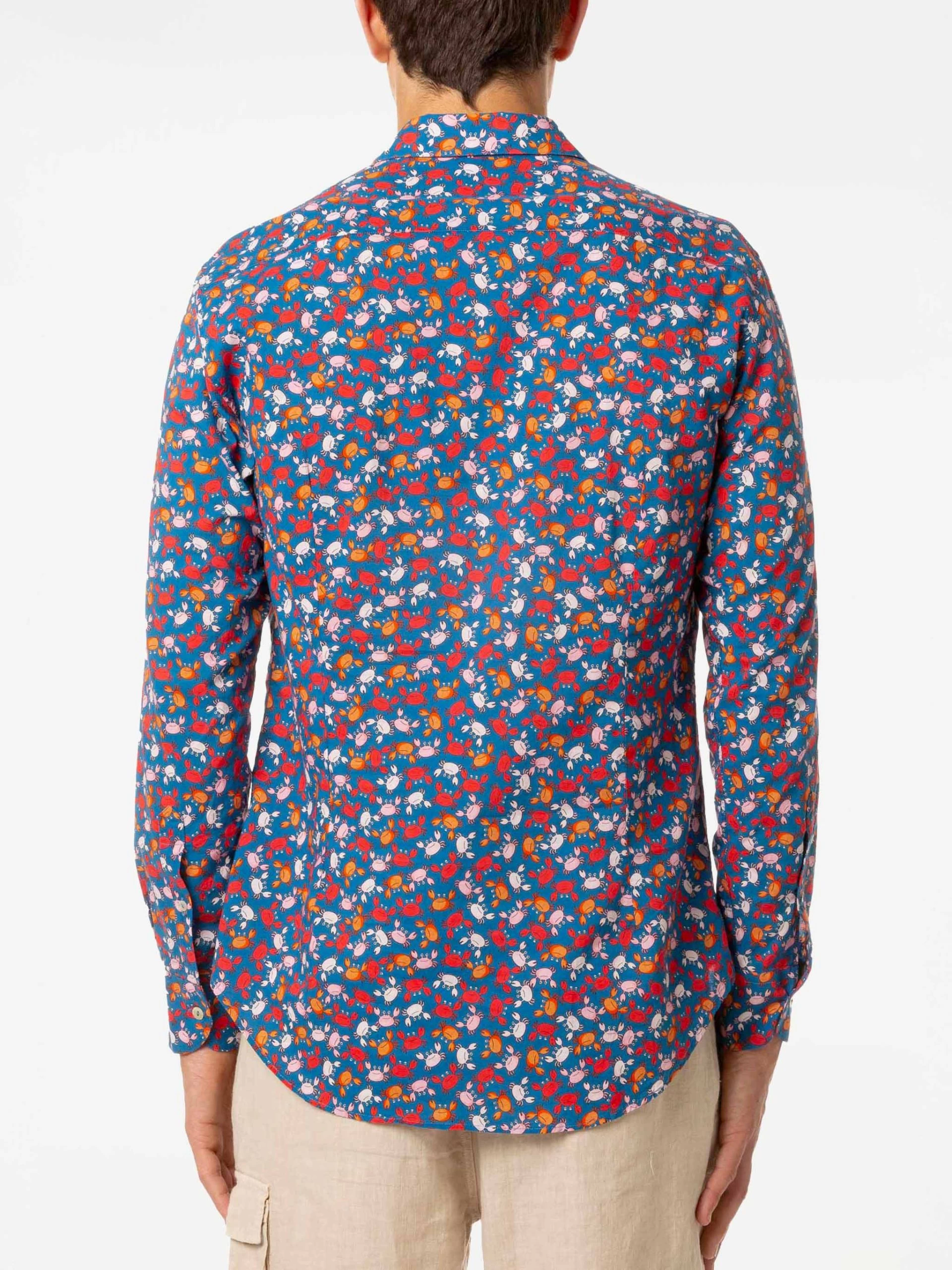 MC2 Saint Barth Man Muslin Cotton Sikelia Shirt With Crab Print - Image 2