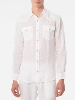 Man White Linen Shirt