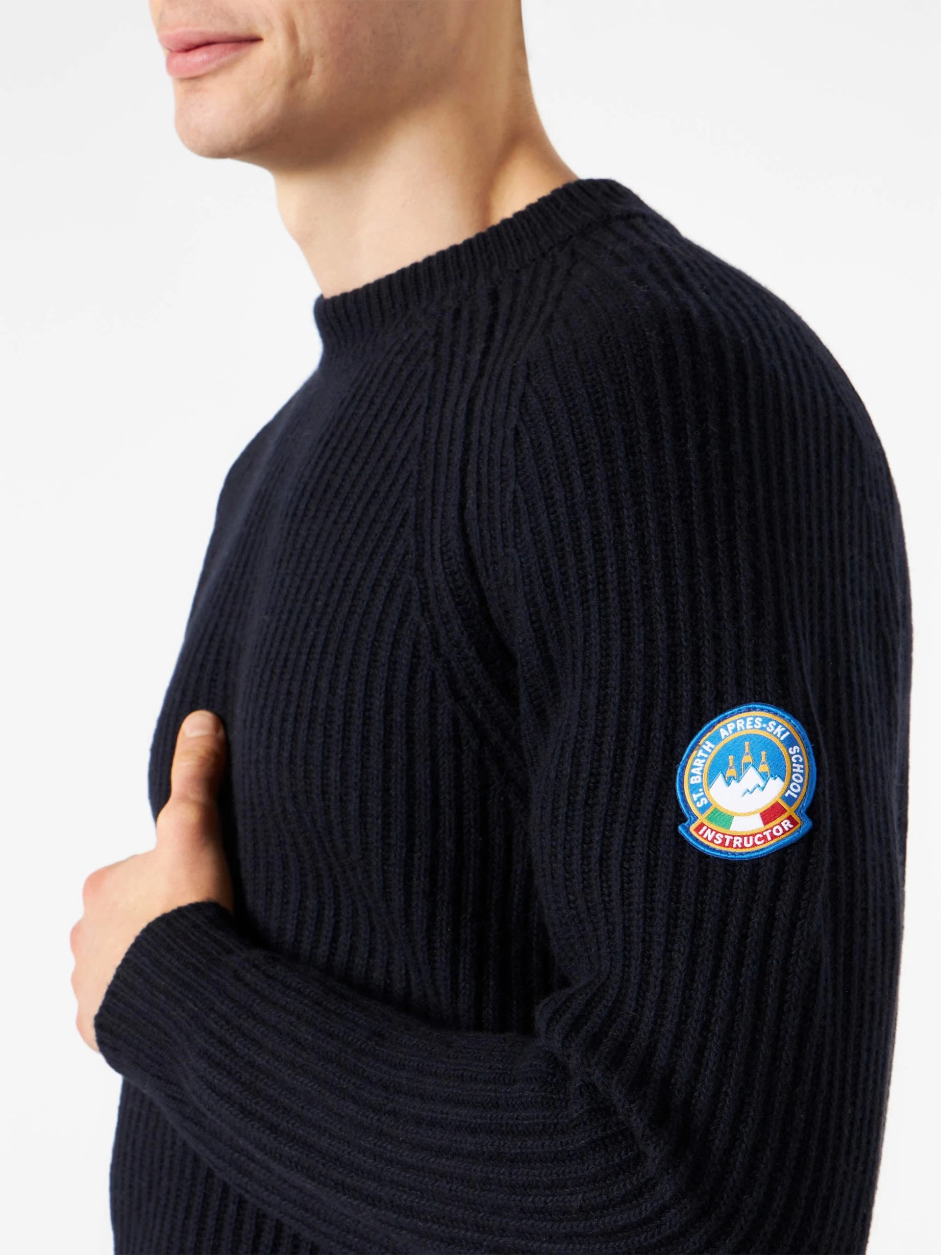 MC2 Saint Barth Ribbed Blue Sweater - Image 2