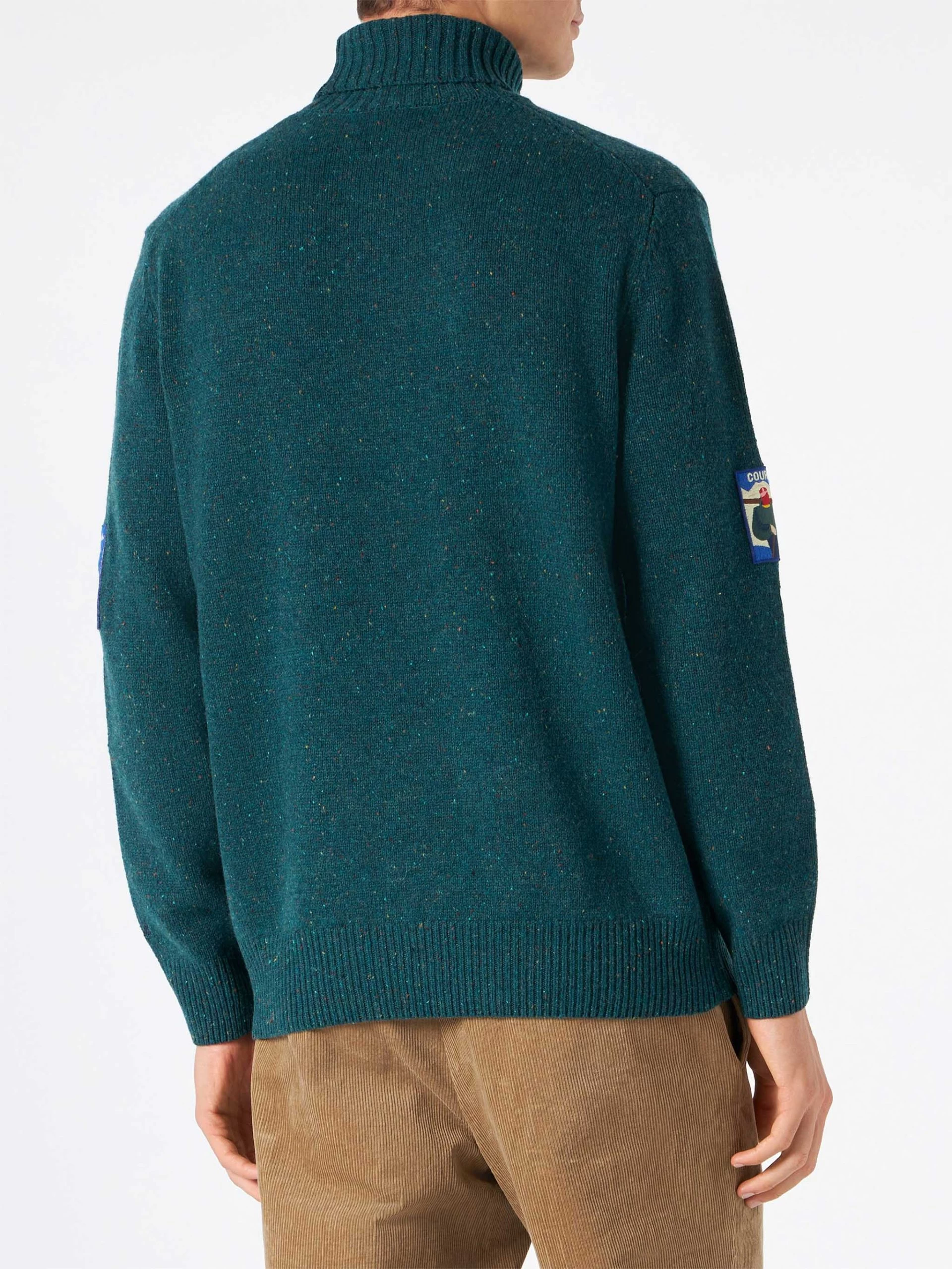 MC2 Saint Barth Man Green Turtle-neck Sweater - Image 4