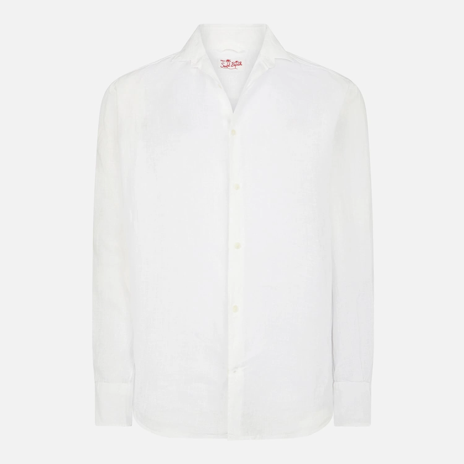 MC2 Saint Barth Man White Linen Pamplona Shirt - Image 4